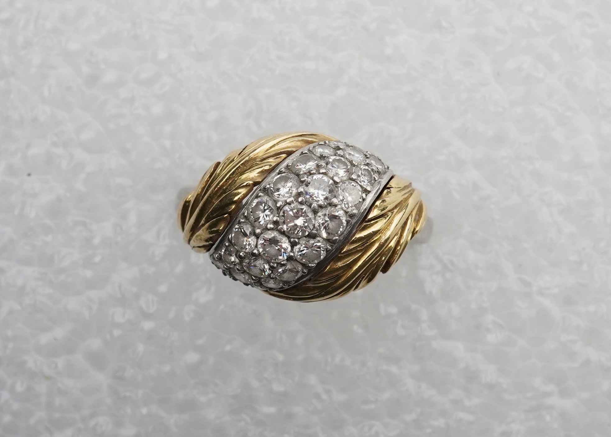 A gold and diamond dress ring, 1960s